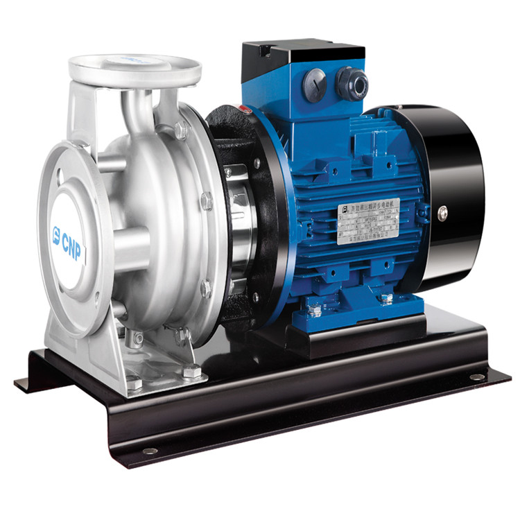 不銹鋼臥式單級離心泵，泵體采用不銹鋼板沖壓脹形焊接工藝制成，可替代傳統的IS泵和一般的耐腐蝕泵，軸向入口和徑向出口。